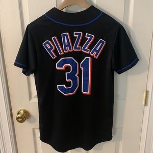 Mike Piazza Black Mets Majestic Jersey